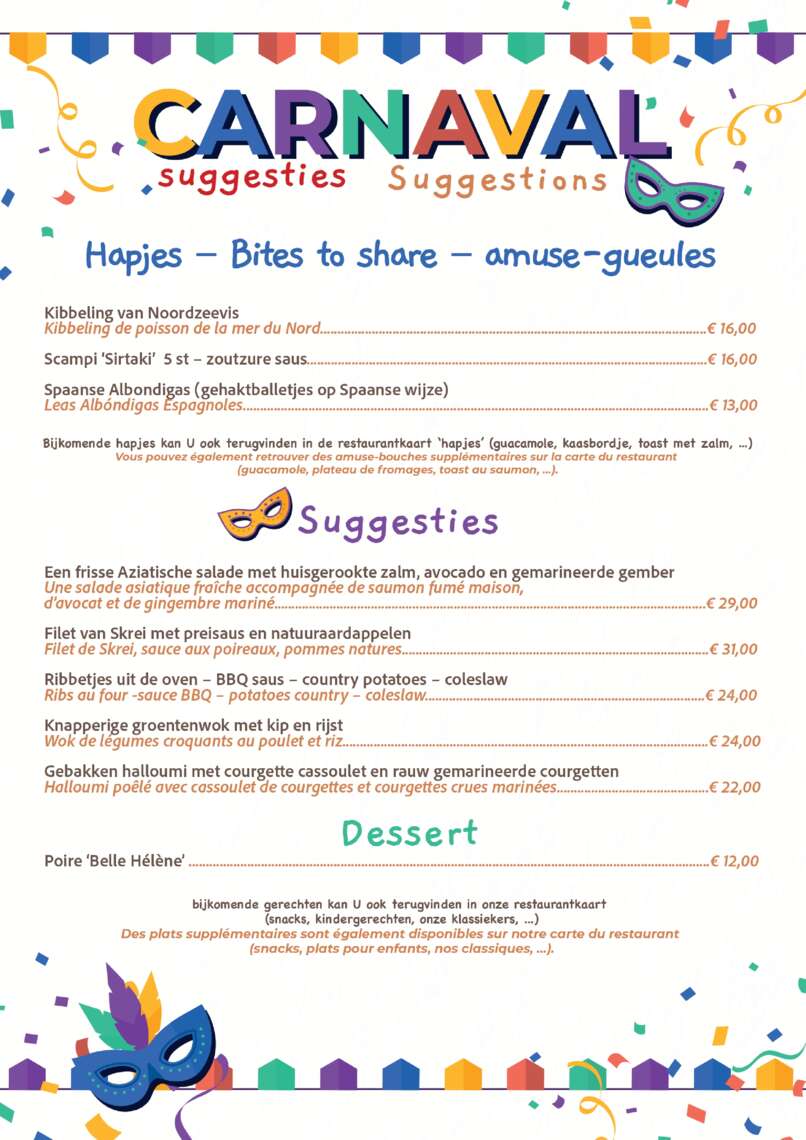 Carnaval Suggestie 2026 -  - Restaurant Parkhotel